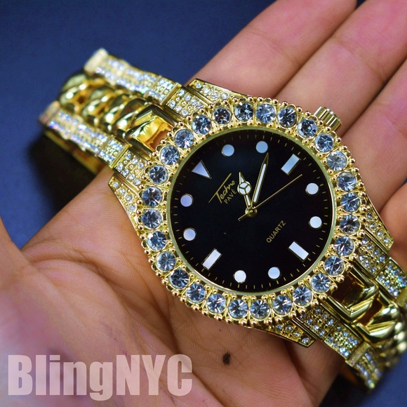 iced out armani watch